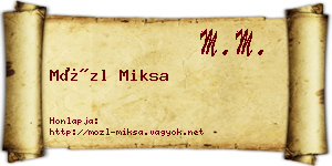 Mözl Miksa névjegykártya